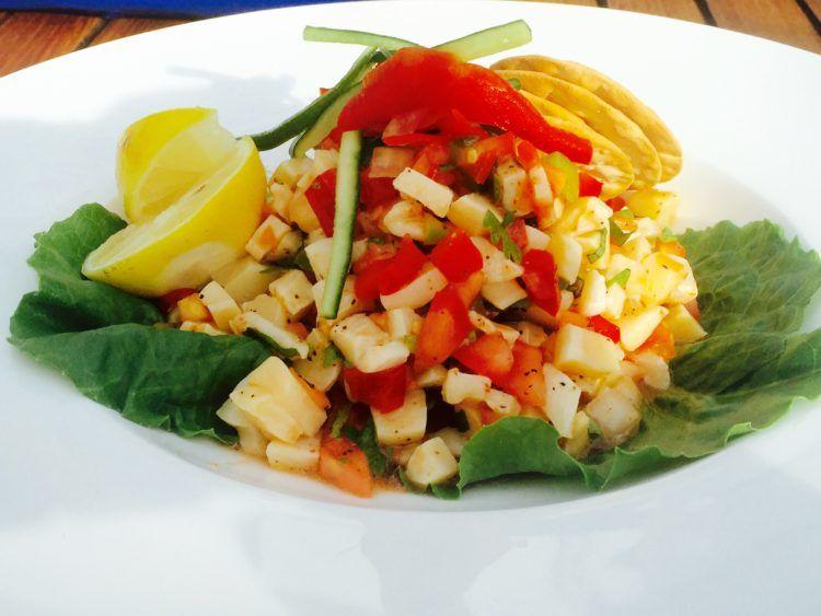 Conch salad in Turks and Caicos