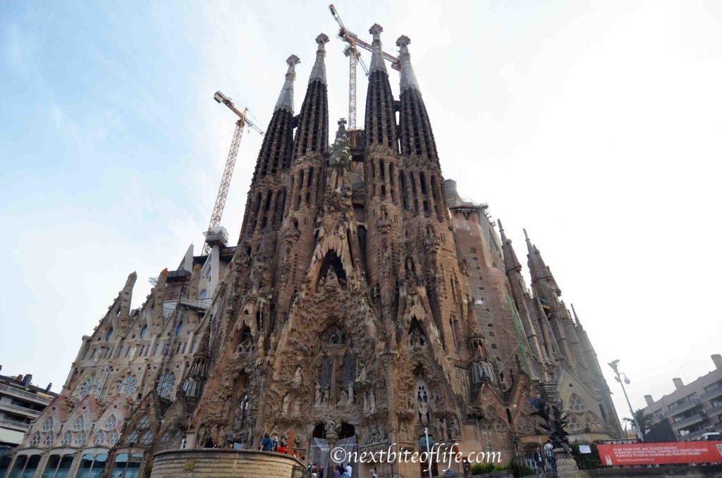 La Sagrada Familia Basilica in Barcelona. 