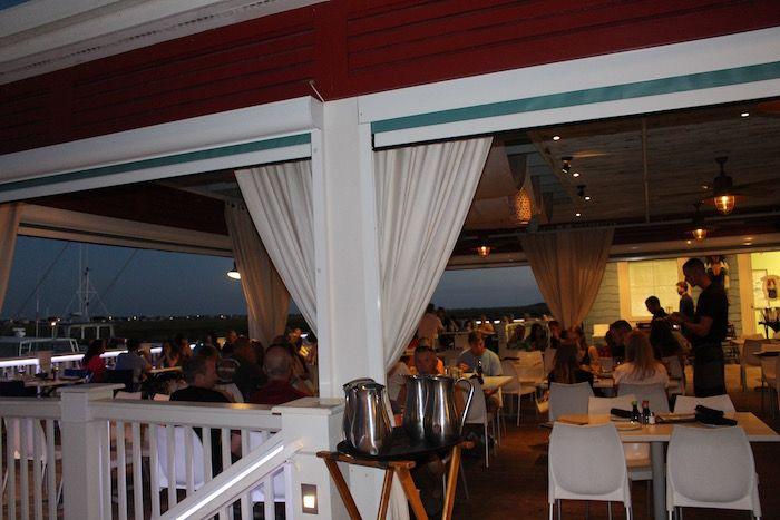 The outdoor dining area of Wicked Tuna