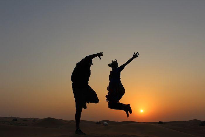 Dubai desert safari at sunset