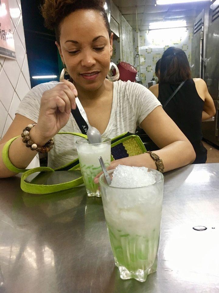 traditional Bangkok dessert in glasses