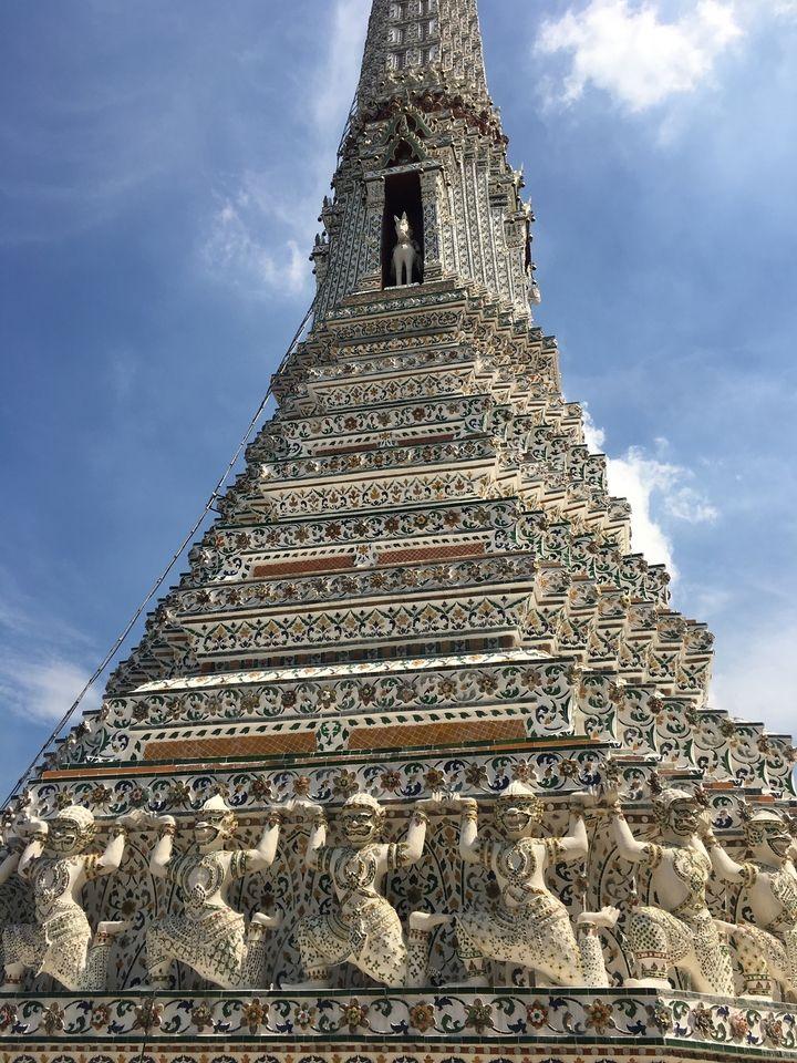 tiles on tower at Wat Arun-Temple of the Dawn