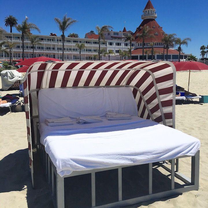 daybed rental on the beach on Coronado Island