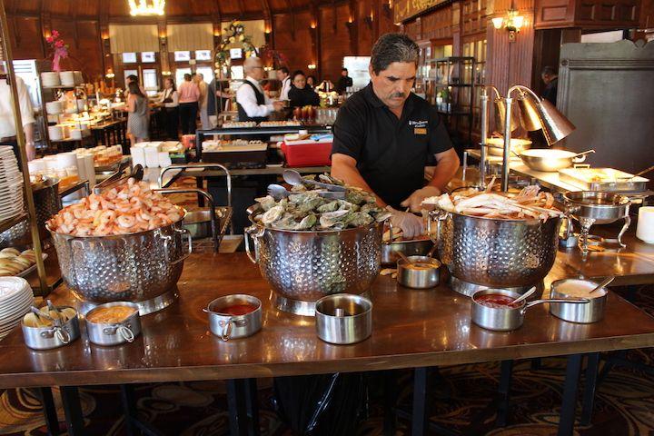 A seafood station at The Crown Room