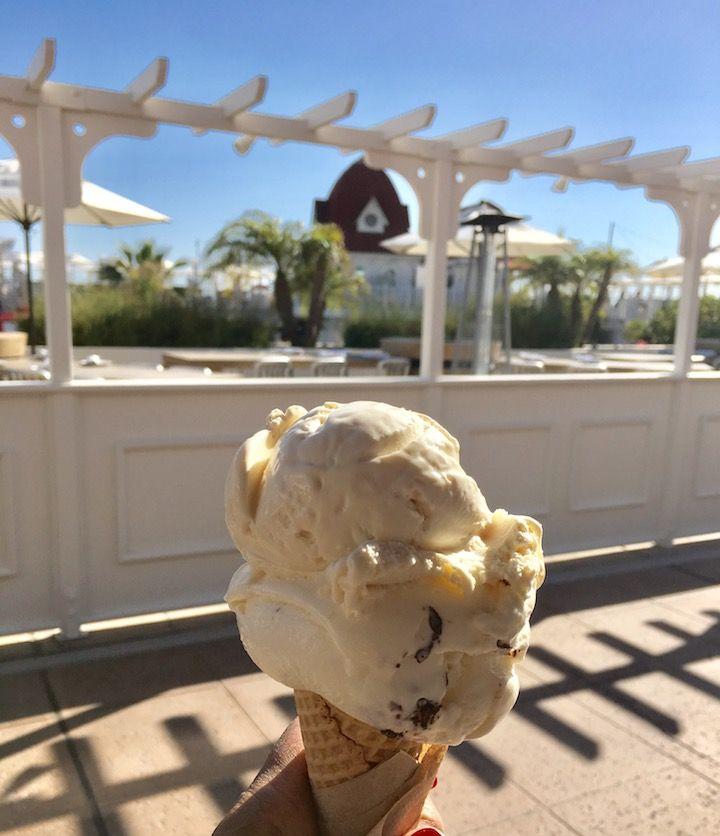 a scoop of ice cream in a cone