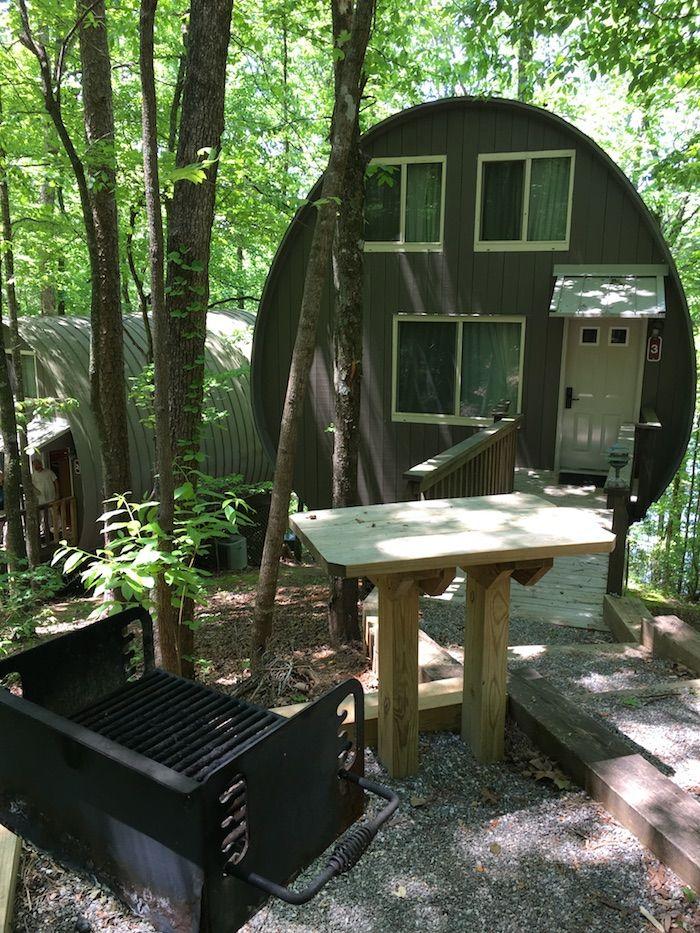 a wine barrel cottage at Unicoi State Park 