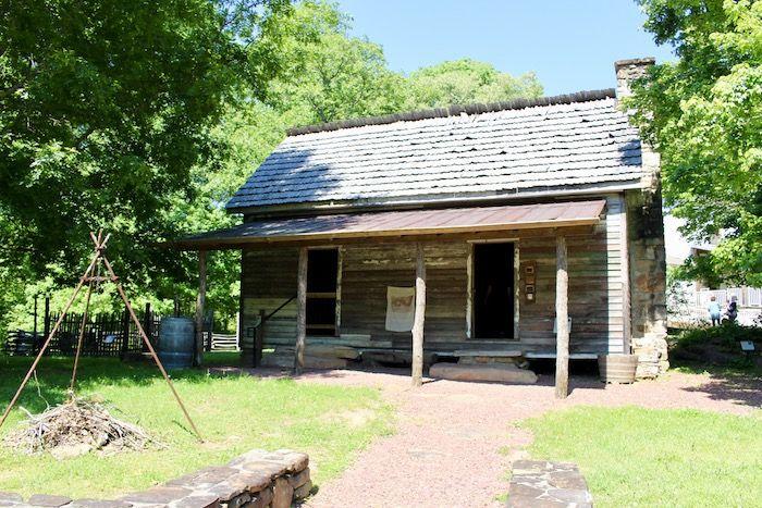 a former slave cabin at the African American Heritage Site