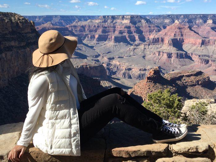 looking down into Grand Canyon