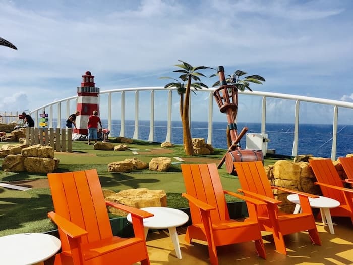 miniature golf course on a cruise ship