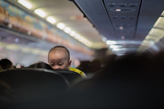 baby on an airplane