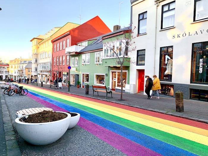 Rainbow street in Reykjavik