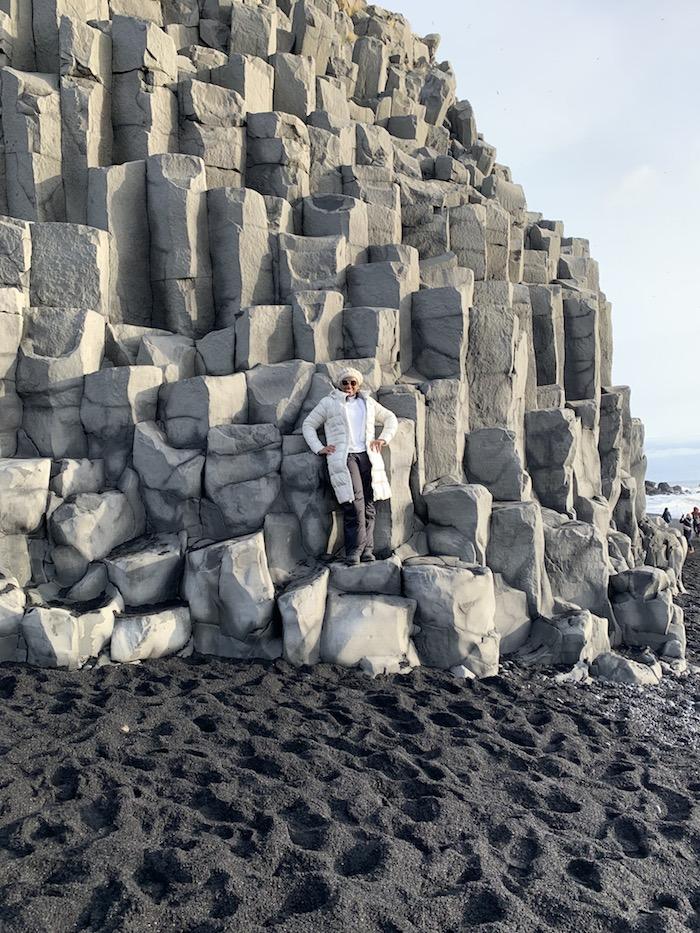 rock cliffs on the beach in Vik