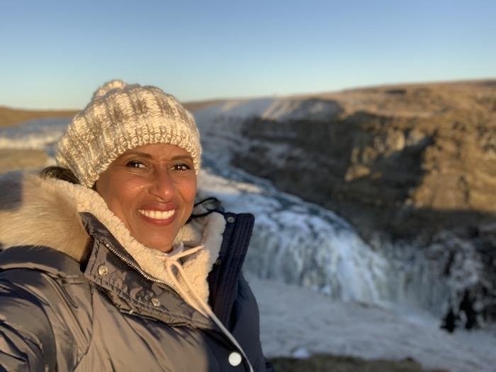 the author at Guilfoss Waterfalls