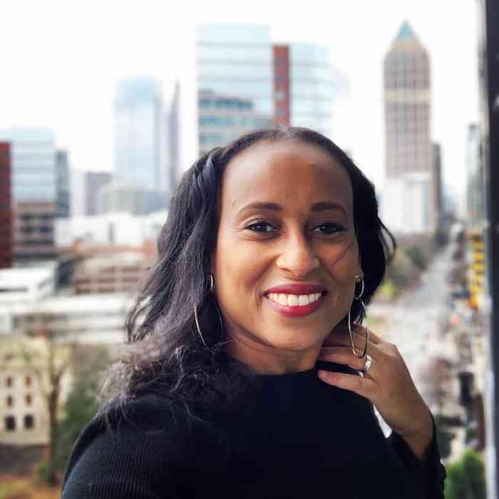 Nadeen and the view from the 11th floor of the Canopy Hotel