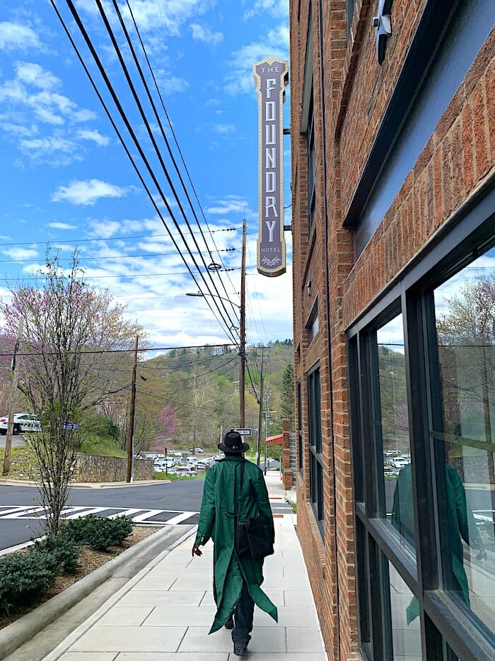 Mr.Barton walking in "The Block" neighborhood