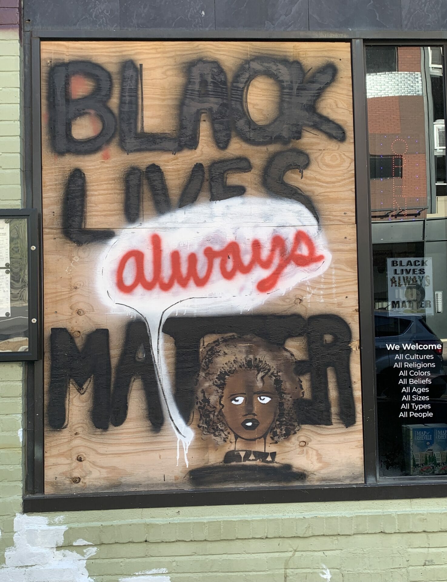 Black Lives Matter mural in Downtown Asheville