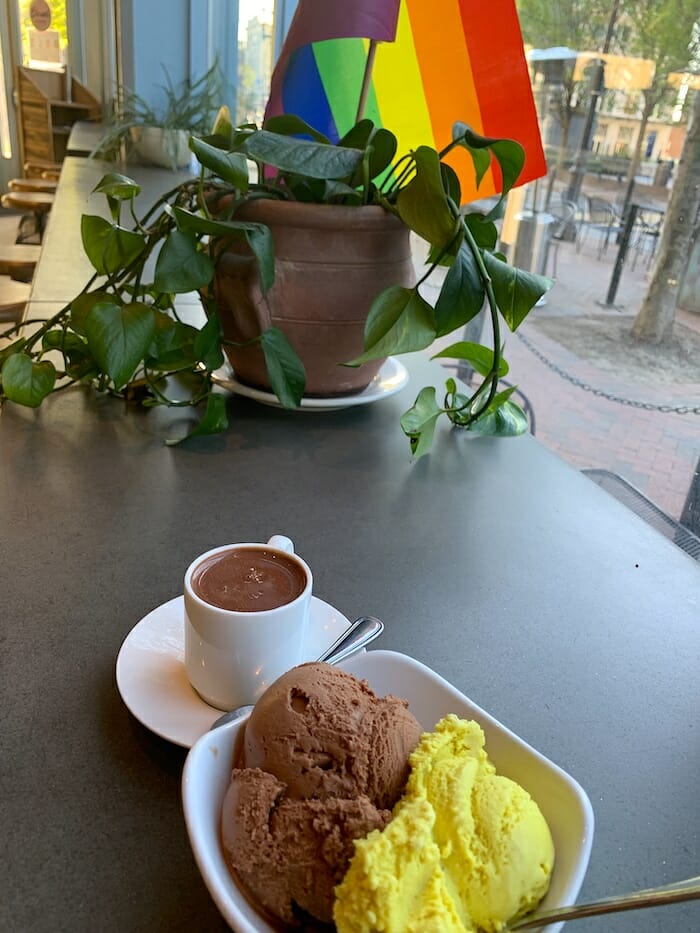 Liquid milk truffle and gourmet ice cream at French Broad Chocolate Lounge