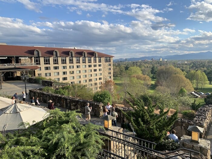 Spring foliage, views from the balcony of Omni Grove Park Inn