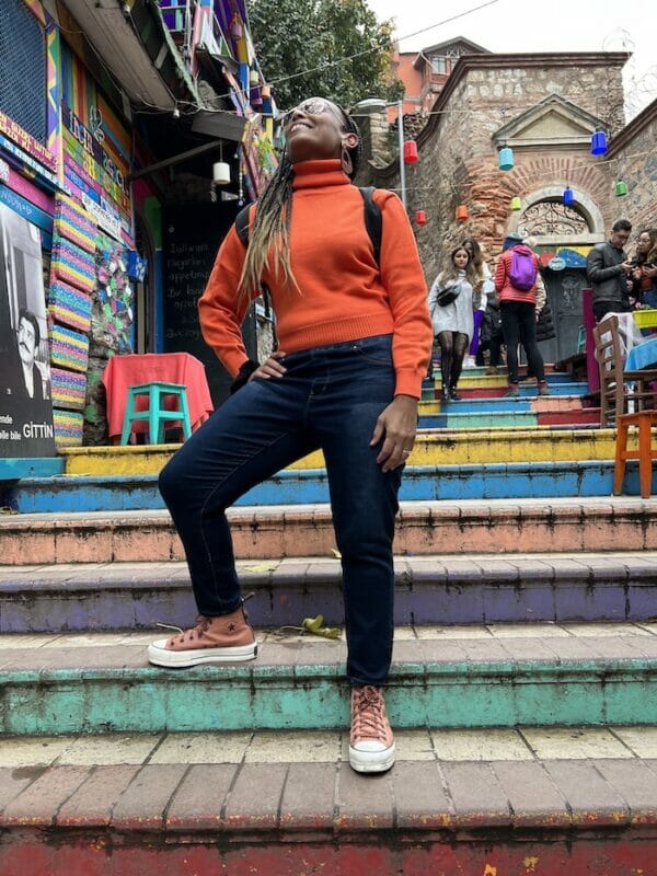 colorful Balat steps in istanbul turkey