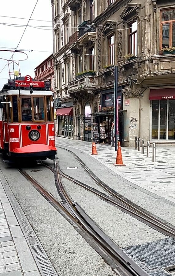 a streetcar in Istanbul