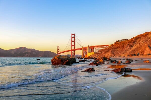 most romantic cities in the us, san francisco, golden gate bridge