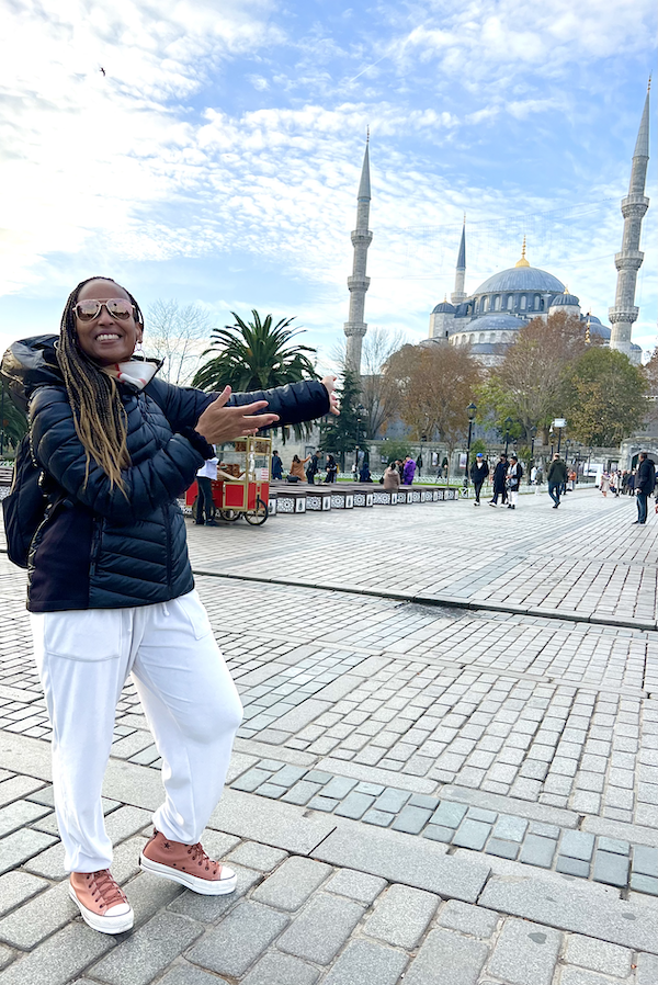 The exterior of the blue mosque in istanbul turkey