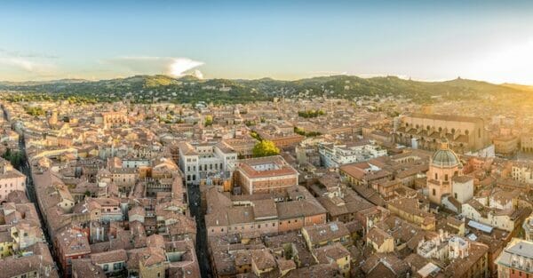 a view of Bologna Italy from above