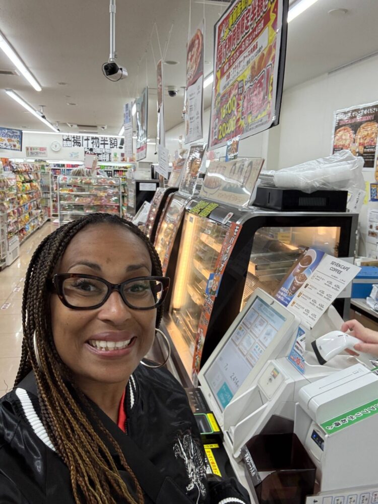 nadeen in 7 eleven in osaka japan