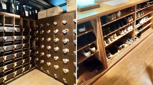 shoes cubbies in Japan 